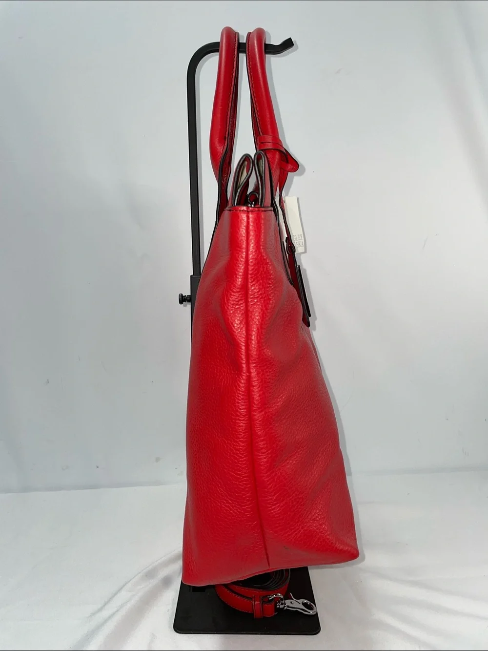 BADGLEY MISCHKA HELENE RED SOFT PEBBLED LEATHER TOTE BAG FTL-07-158